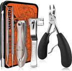 Toenail Clippers for Seniors Thick Toenails, Toe Nail Clippers Adult Thick Nails Long Handle, Professional Heavy Duty Nail Clippers 6Pcs Black