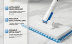 Snap Grip Mini Mop, Zero Touch MiniMop, Disposable Clip Mopstick Reusable Cloths, Retractable Gap Dust Cleaner Flat Mops with Locking Head & Sweeping Cloths (1*mop+5*Cloth)