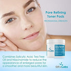 Pore Refining Toner Pads with Salicylic Acid and Niacinamide in a Witch Hazel Solution - with Vitamins B5, C & E, Chamomile & Green Tea - Helps Reduce The Look of Enlarged Pores