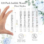 120 Count Wedding Mini Bubble for a Wedding Wands Bulk Heart Bubble Wand for Guests Send Off Party Supplies Valentine Anniversaries Celebration (Love Always)