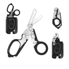6 in 1 Multifunctional Trauma Shears Foldable with Strap Cutter | Heavy Duty Stainless Steel Emergency Response Shears | Survival Shears With Holster | Medical Trauma shears Tactical | Black