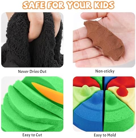 NiToy FlexiSand 11 lbs Moldable Self-Sticking Sand, Never Dries Out Fun for 3 Years and Up Kids Bulk Refill for Sensory Sand Box Toys, Ideal for Shaping, Squeezing Rolling (5kg, Neutral Shades)
