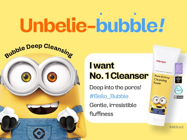 ma:nyo Pure & Deep Cleansing Foam Korean Skin care, Daily Cleanser (8.1 fl oz (Minions Edition))