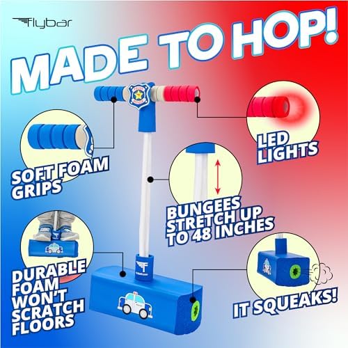Flybar My First Foam Pogo Jumper for Kids Fun and Safe Pogo Stick for Toddlers, Durable Foam and Bungee Jumper for Ages 3 and up, Supports up to 250lbs