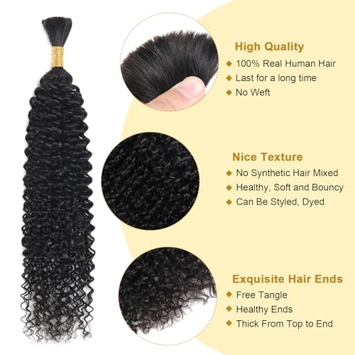 Human Braiding Hair for Boho Braids 100% Human Hair Braiding Hair 100g With 2 Human Hair Bundles For Braiding No Weft Human Braiding Hair for Boho Micro Box Braids