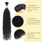 Human Braiding Hair for Boho Braids 100% Human Hair Braiding Hair 100g With 2 Human Hair Bundles For Braiding No Weft Human Braiding Hair for Boho Micro Box Braids