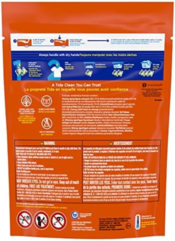Tide PODS Liquid Laundry Detergent Soap Pacs, 4-in-1 Ultra Oxi, HE Compatible, 3 Bag Value Pack, 75 Count