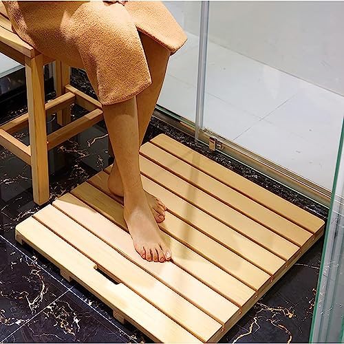 Bath Shower Mat,Non-Slip Bamboo Bathroom Mat,for Indoor or Outdoor Use,Natural Wooden Shower Mat,Bamboo Bath Mat for Shower,Spa and Sauna (Size : 45x140cm/18x55in)