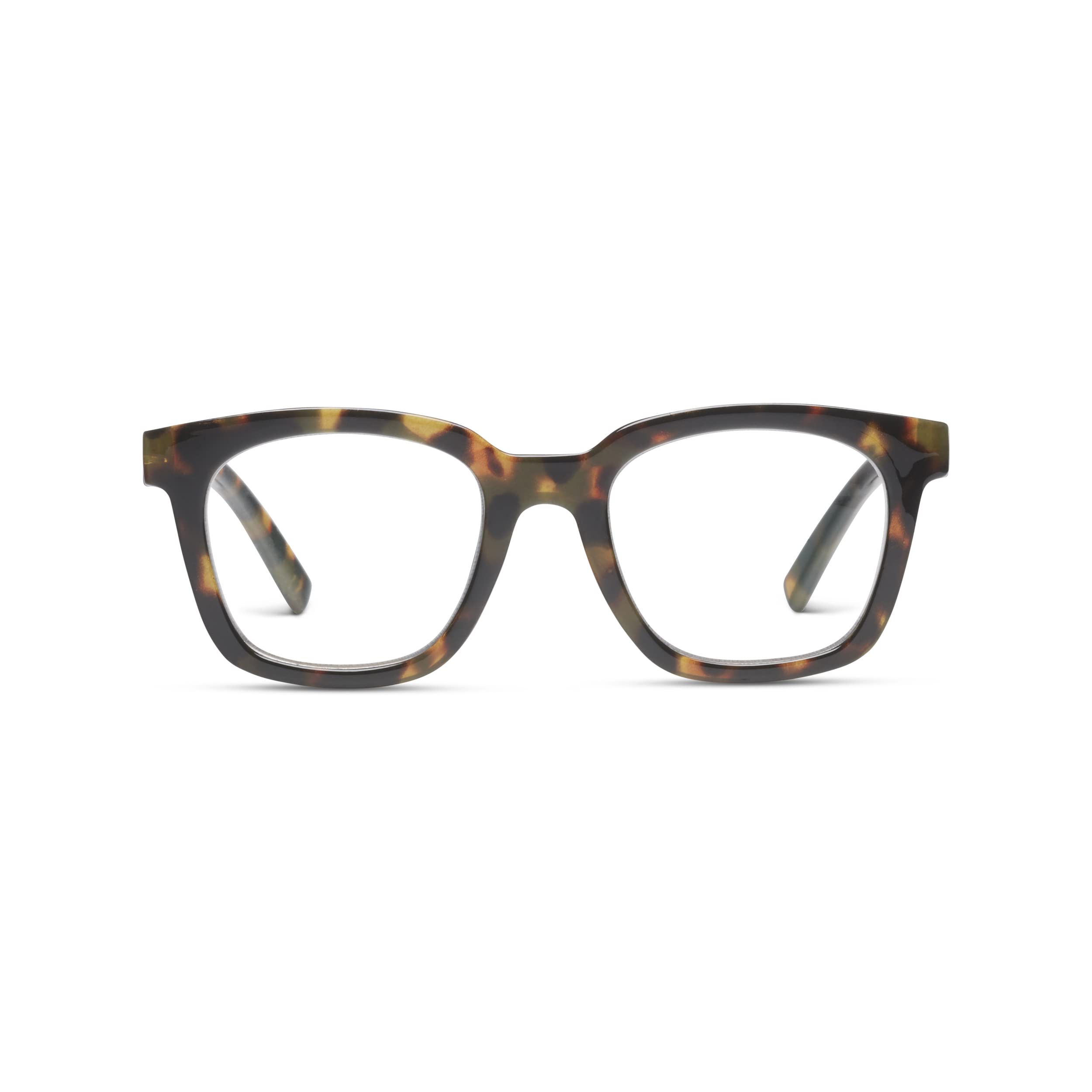 Peepers by PeeperSpecs Women's to The Max Square Blue Light Blocking Reading Glasses, Tortoise, 49 + 1