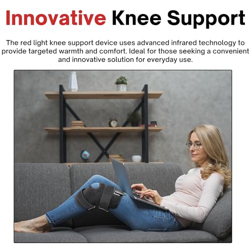 100% Medical Grade Red Light Therapy for Knee Pain Relief, Adjustable 850nm Near Infrared 660nm Red Light Wrap, Heated Knee Brace Device For Stiffness, Recovery and Joint Support