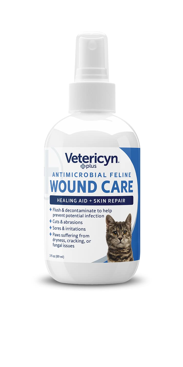 Vetericyn Plus Cat Wound Care Spray for Cuts, Bites & Skin Care, 3 oz