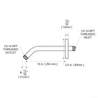 OFFO Shower Arm with Flange, 10 in Oil Rubbed Bronze Wall Mount Replacement Angle Shower Head Arm Wall-Mounted For Fixed Shower Head & Handheld Showerhead