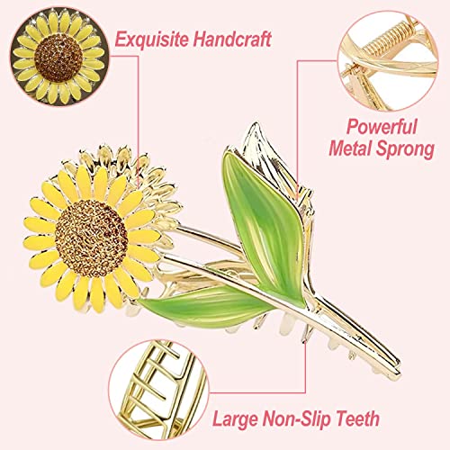 Flower Metal Hair Claw Clips 6 Pcs Cute Large Tulip Hair Claw NonSlip Hair Barrettes Strong Hold Hair Clamps Fashion Hair Accessories for Woman Girls with Long Thick Thin Curly Hair (B Style)