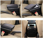 OQHAIR Armrest Box Dual Layer Car Armrest Cup Holder Center Centre Console Storage Box Tray Leather For VW For Polo Mk4 2002-2009 (9N/9N3)