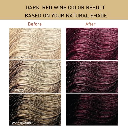 Fvquhvo Dark Red Wine Hair Dye Shampoo 3 in 1 for Gray Hair, Natural Hair Color Shampoo for Men & Women,Burgundy Hair Dye Shampoo, Red Hair Shampoo & Red Hair Dye, Champu Para Canas