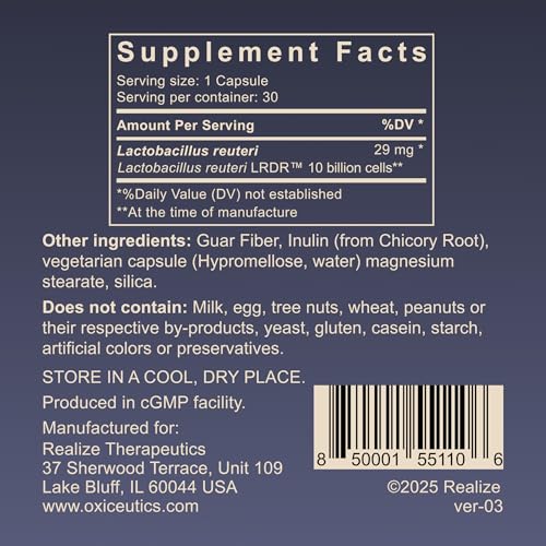 MyReuteri™ 10 Billion CFU Probiotic – Foundational-Strength L. reuteri LRDR™ + FOS Prebiotic – by Dr. William Davis – Makes Yogurt-Like Superfood – 30 Veg Capsules