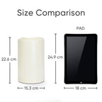 Homemory 6" x 9" Extra Large Outdoor Waterproof Candle with Auto 6-Hour Timer, No Remote, Ivory Plastic Made, Long Last for Half A Year