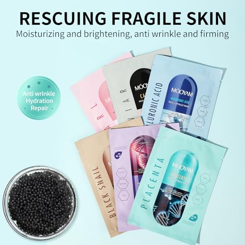 Face Masks Skincare Set for Girl,Moisturizing Collagen Facial Masks for Women Home Spa,Hyaluronic Acid Face Mask for All Skin Types,Day Night Facial Mask Deep Cleaning,Oil Contral 25ml (18Pack)