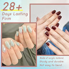 480PCS Nail Tips Clear False Nails Full Cover for Acrylic Fake Nails Kit 12 Sizes 2 Shapes Long Almond Square Pre-Shape for Salon Home DIY Gifts