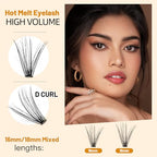 10+12mm Mixed 12+14mm Mixed Tray Mink Eyelash Extension Natural 3D Russian Volume Faux Eyelashes Individual 20D Cluster Lashes Makeup (16mm+18mm Mixed)