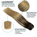 Lacer Balayage Clip in Hair Extensions B#2/12 Darkest Brown to Light Golden Brown Color Remy Human Hair Extensions Clip in Real Natural Hair Extensions Straight Thick 120g 16 Inch