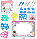 Water Doodle Mat- Kids Painting Writing Doodle Board Toy - Color Drawing Mat Bring Magic Pens Educational Toys for Age 3 4 5 6 7 8 9 10 Year Old Girls Boys Toddler Present