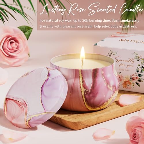 Birthday Gifts for Women Friendship, Rose Relaxing Spa Gifts Basket for Women Self Care Gifts Thank You Gifts Bath Set Valentines Day Gifts for Her Mom Sister Friends Wife Daughter Teacher Girlfriend