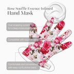 PETITFEE Rose Petal Satin Hand Mask (5pairs) - Intensive Nourishing, Moisturizing Gloves, Rose Scented Hand Repair Masks with Peptide, Collagen, Shea Butter for Silky Smooth Hand, Hand Treatment