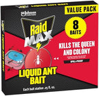 Raid Max Liquid Ant Bat; Kills Ants Where They Breed, For Indoor and Outdoor Use; 8 Bait Stations