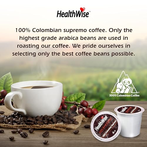 Healthwise Low Acid Coffee K-Cups French Vanilla 100% Colombian Coffee K-Cups - Medium Roast, Healthier Coffee For Sensitive Stomachs - 144 Count (Pack of 12)