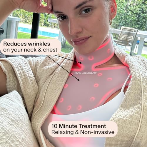 Solawave Neck & Chest LED Light Therapy Mask | FDA Cleared Red and Infrared Light Therapy for Body | Decolletage Mask for Neck Decollete Chest for Anti-Aging & Glowing Skin Device