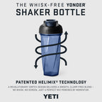 YETI Yonder Helimix Vortex Blender Shaker Bottle Holds up to 27oz | No Blending Ball or Whisk | USA Made | Portable Pre Workout Whey Protein Drink Shaker Cup | Dishwasher Safe, Charcoal