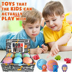 Bath Bombs for Kids with Toys Inside - Organic Bubble Bath Fizzies with Jungle Animal Toys. Gentle and Kids Friendly Spa Bath Balls, Bath Fizz Balls - Valentines Day Gift for Toddlers, Boys, Girls