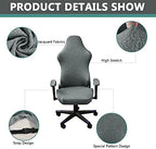 OQHAIR Stretch Gaming Chair Cover - Ergonomic, Washable, Dark Gray