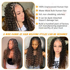 Human Braiding Hair Water Wave Bulk Human Hair For Braiding No Weft Wet And Wavy Human Hair Braiding Hair Extensions For Boho Braids 2 Bundles Human Hair Per Pack 100g (26inch, #4)