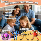 12Pcs Transformable Fidget Spinners for Kids Fidget Toys Teens Adults Sensory Toys with Autism ADHD Stocking Stuffers Bulk Gifts for Boys Girls Party Favors Travel Activities