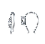 CHIC & ARTSY Hoop Earrings 925 Sterling Silver CZ Open Hoop Earrings Hypoallergenic Lightweight Drop Dangle Threader Hoops for Women
