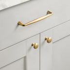 Goo-Ki Brushed Brass Bronze Zinc Alloy Cabinet Handles - 6.3''(160mm) Hole Center Affordable Luxury Cabinet Pull Hardware for Bedroom, Kitchen, 6 Pack