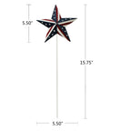 Aecipl Metal American Flag Garden Stake Set of 4, USA Yard Sign Lawn Decoration Indoor Outdoor Patriotic Decor for July 4th Independence Day Memorial Day Party (Star)