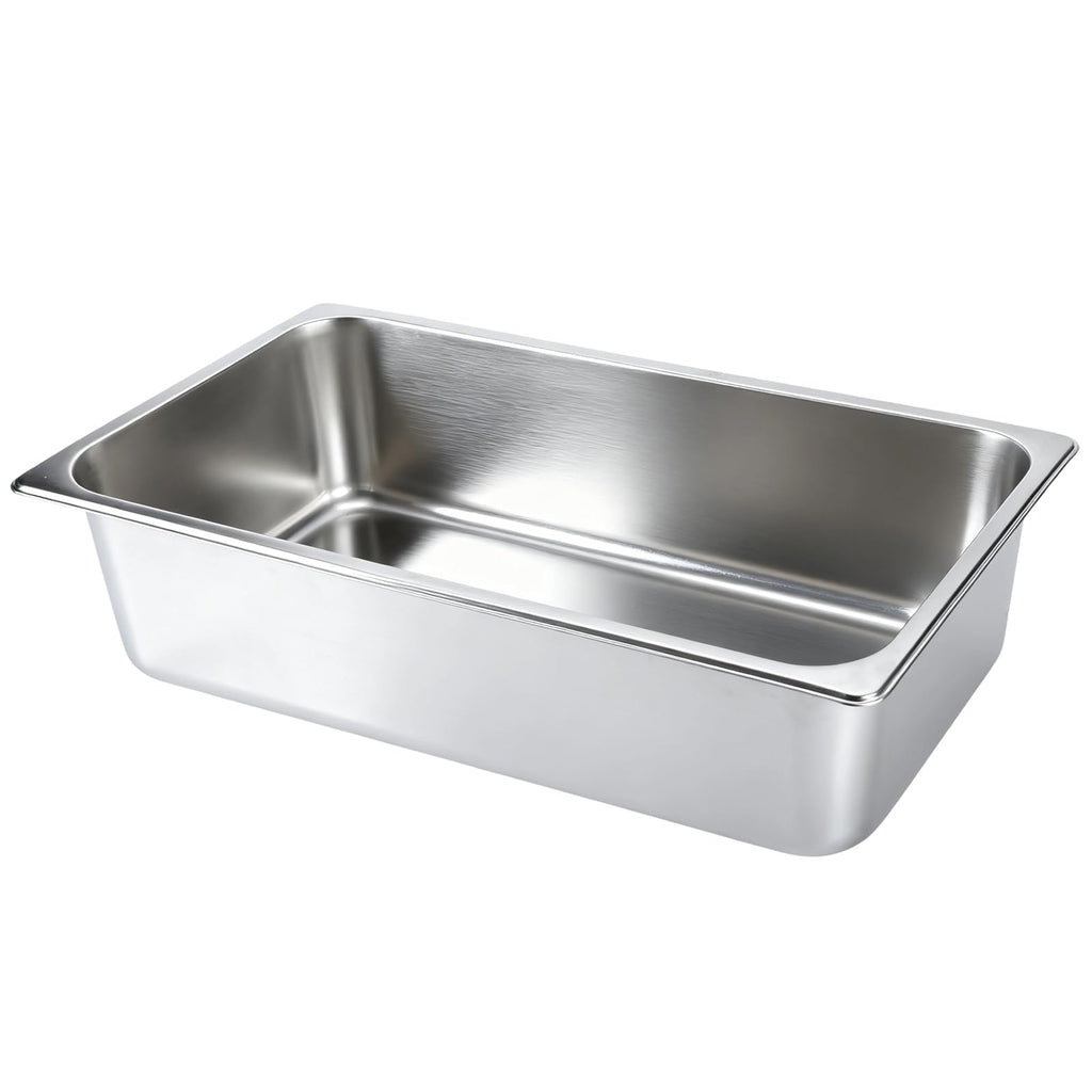 VOISEN Hotel Pans with Lids 2 Pack 1/1 Size 6" Deep, 1.2mm Thick Hotel Pans Full Size, Steam Table Pan for Catering Buffet Chafing Dish Pan,20.87"x12.8"x6"