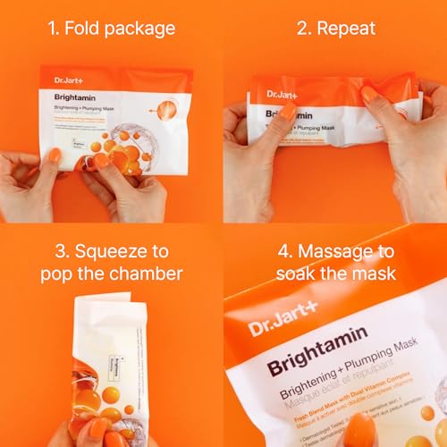 Dr.Jart+ Brightamin™ Brightening Plumping Face Mask with Vitamin C | Korean Skin Care, 1 Pack
