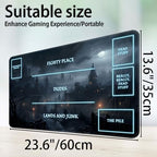 for MTG Game Playmat, for Magic TCG Rubber Play mat,Tabletop Card Playmats with Smooth Surface,Trading Card Inked Game Mat with White Zones,Battle Game,Fantasy Castle