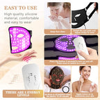 Led Face Mask Light Therapy,Red Light Therapy for Face and Neck,7 Colors LED Facial Skin Care Mask,5 Level Brightness Adjustment,309 LED Beads Can Be Used at Home,Black Gold