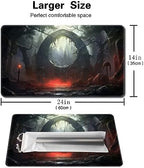MTG Playmat Size 24x14in Free Storage Bags Non-Slip Backing Printing, Ideal for Card Game Enthusiasts TCG Playmat (No with Zone,Spell of The Dark)