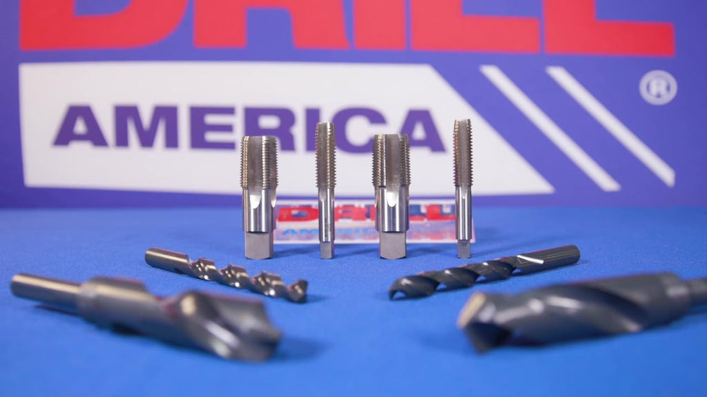 Drill America - POU3/4NPTW/DRILL 3/4" Carbon Steel NPT Pipe Tap and 59/64" High Speed Steel Drill Bit Set, POU Series