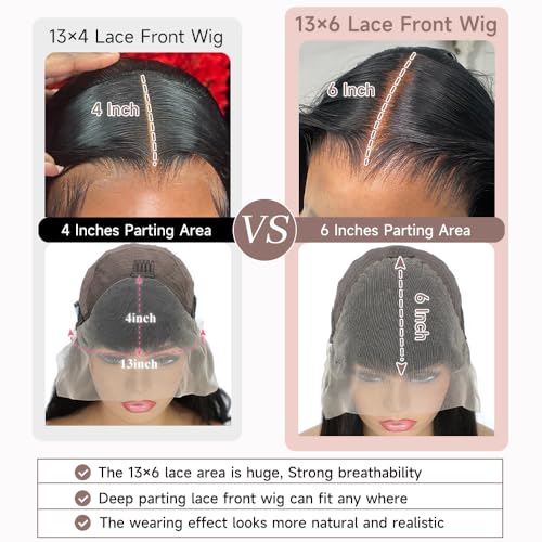 13x6 HD Lace Front Wigs Human Hair 28 Inch Body Wave Lace Front Wigs Human Hair Pre Plucked 200% Density Transparent Lace Frontal Wigs Human Hair Lace Front Wigs Baby Hair Human Hair Wig for Women