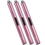 SUPRUS Electric Arc Windproof Flameless USB Rechargeable Lighter with Safety Lock for Candle (Pink, 3 Packs)