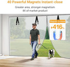 2025 Privacy Garage Door Screen for 2 Car 16x7FT, Heavy Duty Magnetic Closure Garage Screen Door, Durable Nylon Screen Door Mesh, Garage Net Screen for Garage, Silver Grey
