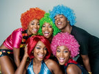 Short Bob Hair Wigs Straight with Flat Bangs Synthetic Colorful Cosplay Daily Party Neon Wig for Women + Free Wig Cap 12" Natural As Real (Afro, Purple)