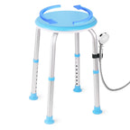 xlkkf Shower Chair Shower Seat for Inside,Bath Chair for Elderly and Disabled,Tool-Free Assembly, Adjustable Height (13.75"-20.5"), 360° Swivel, Anti-Slip Feet - Supports 350lbs